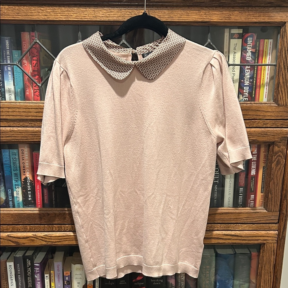 Adrianna Papell Light Pink Collared Blouse